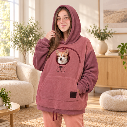 🐾 Cozy Fleece Pet Pouch Hoodie – Keep Your Little Companion Close