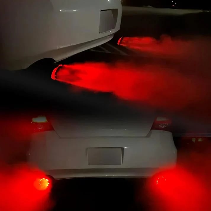 🔴 Universal LED Exhaust Tip Light – Bold Red Rear Glow, Straight Fit