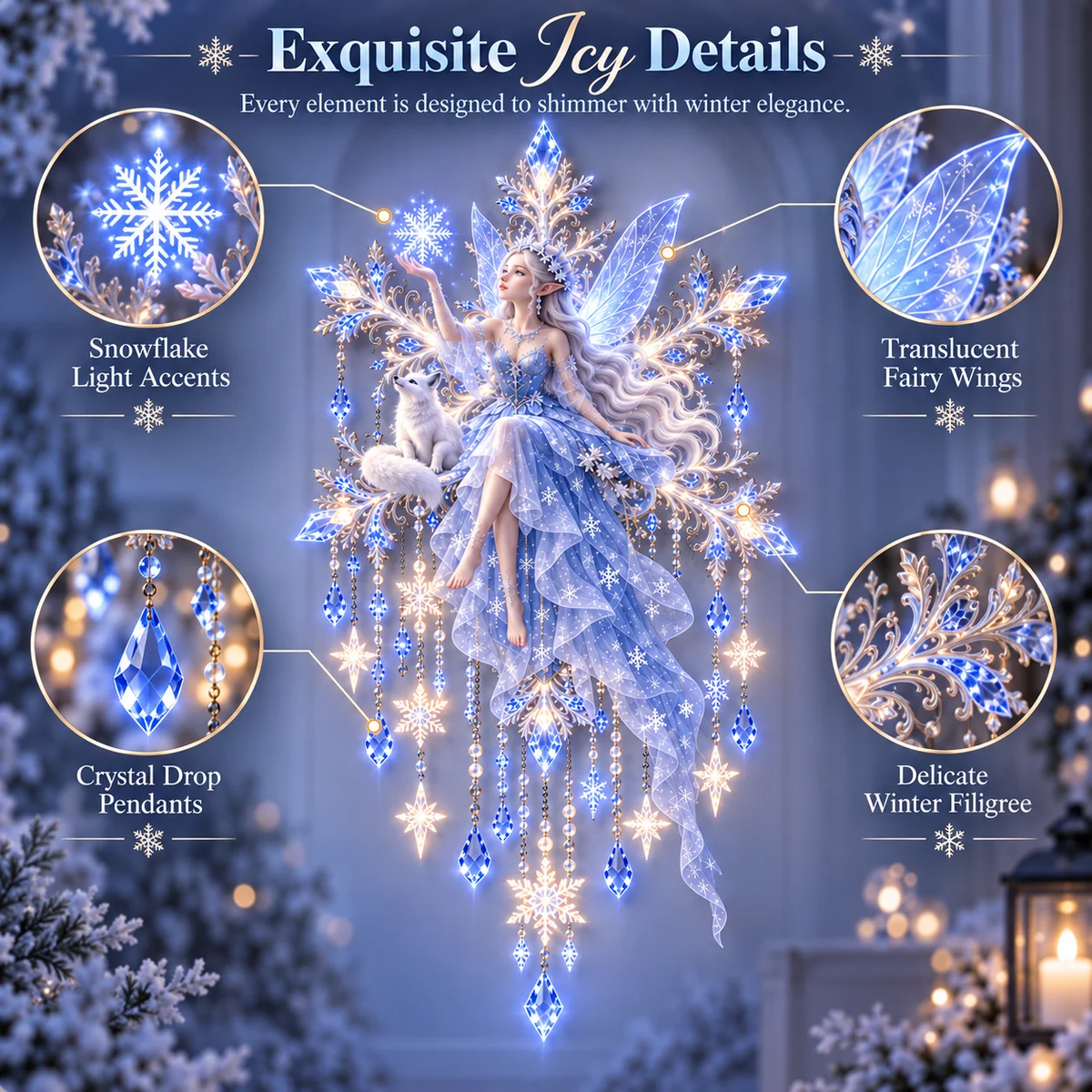 ❄️ Snow Elf Starfall Wall Light – Magical Christmas Glow ✨