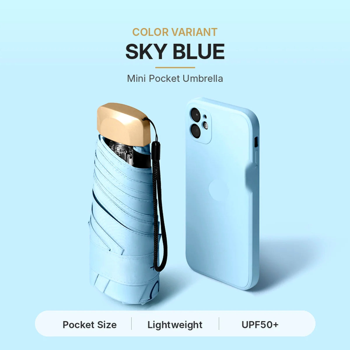 Dual-Purpose Capsule Umbrella ☔ Compact for Sun & Rain