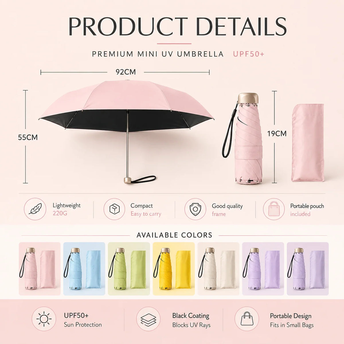 Dual-Purpose Capsule Umbrella ☔ Compact for Sun & Rain