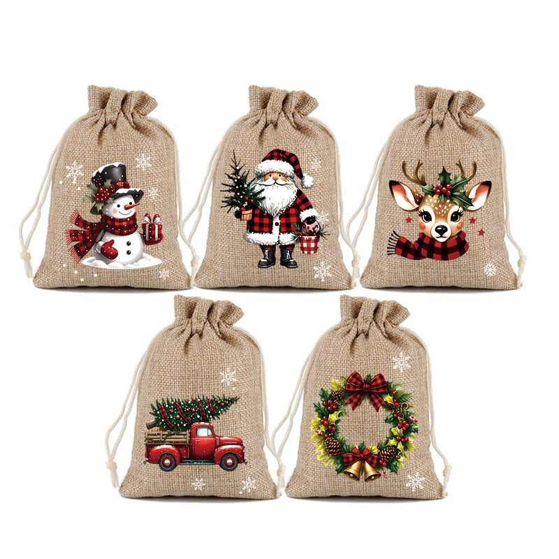 📢📢50% OFF !! ⏰Christmas Drawstring Gift Bags