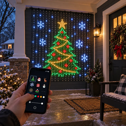 🎄 Smart LED Curtain Lights - Turn Your Wall Into A Christmas Light Show ✨