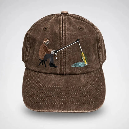 🔥 Last Day 49% OFF-🎣🧢 Catch of the Day Interactive Fishing Cap –🎁 Vintage Washed Moving Fish Hat