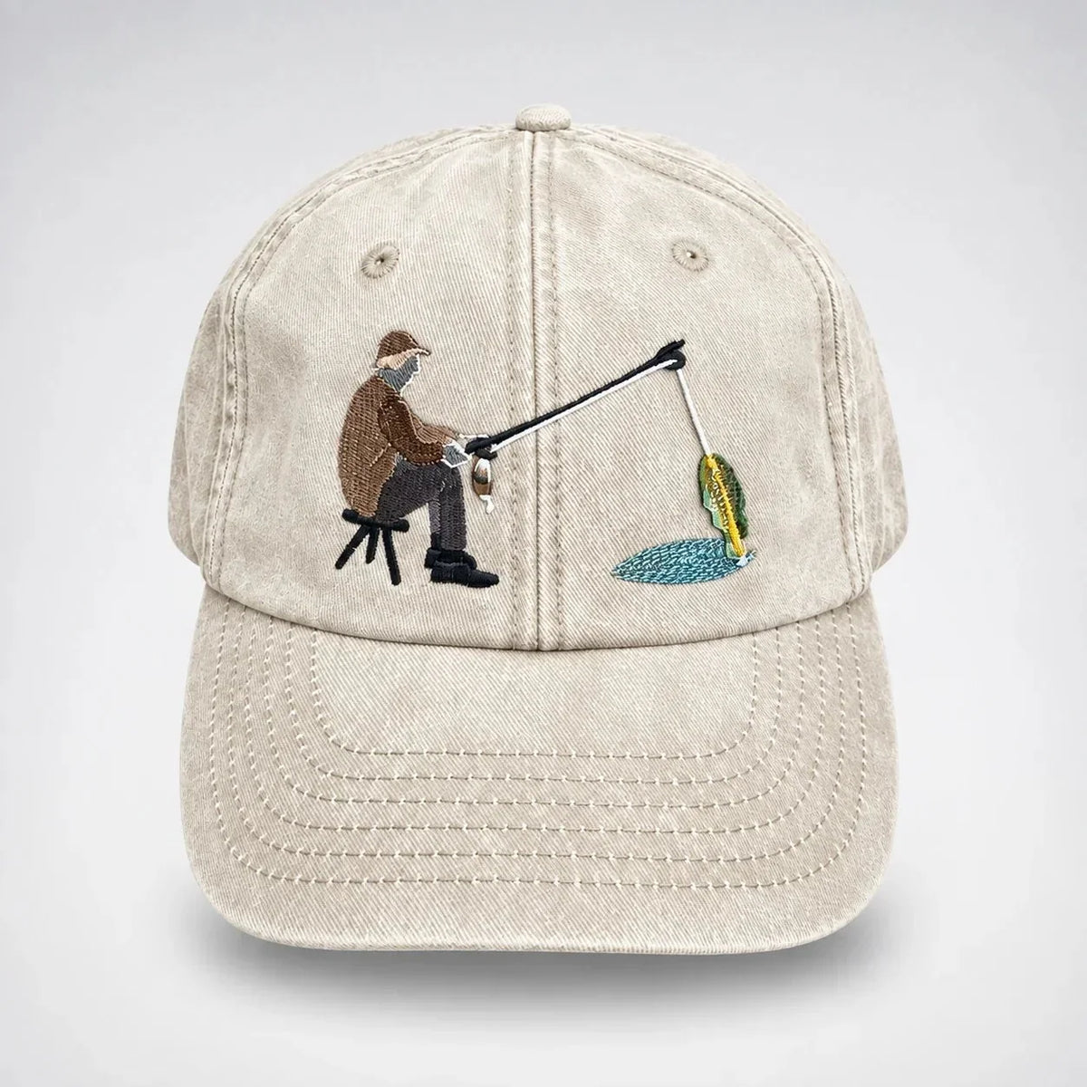🔥 Last Day 49% OFF-🎣🧢 Catch of the Day Interactive Fishing Cap –🎁 Vintage Washed Moving Fish Hat