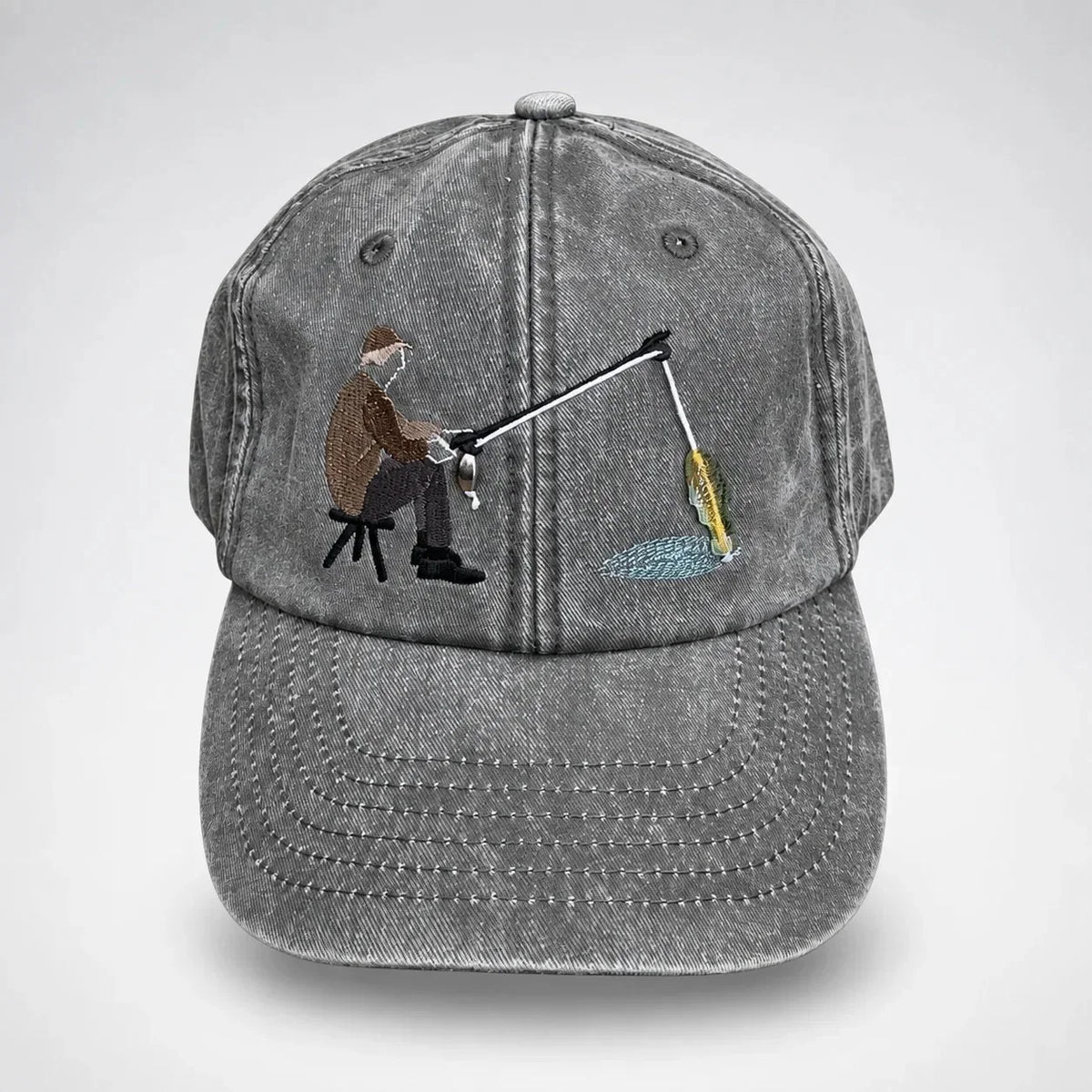 🔥 Last Day 49% OFF-🎣🧢 Catch of the Day Interactive Fishing Cap –🎁 Vintage Washed Moving Fish Hat
