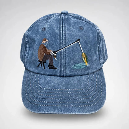🔥 Last Day 49% OFF-🎣🧢 Catch of the Day Interactive Fishing Cap –🎁 Vintage Washed Moving Fish Hat