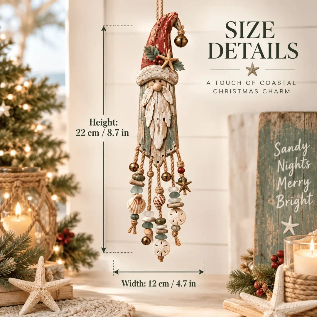 🌊🎅 Coastal Santa Lighted Wall Decor – Beach House Christmas Glow