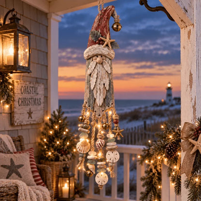 🌊🎅 Coastal Santa Lighted Wall Decor – Beach House Christmas Glow