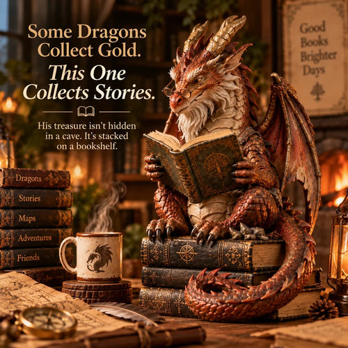 🐉📚 Wandering Scholar Dragon – A Book Lover’s Little Fantasy Companion