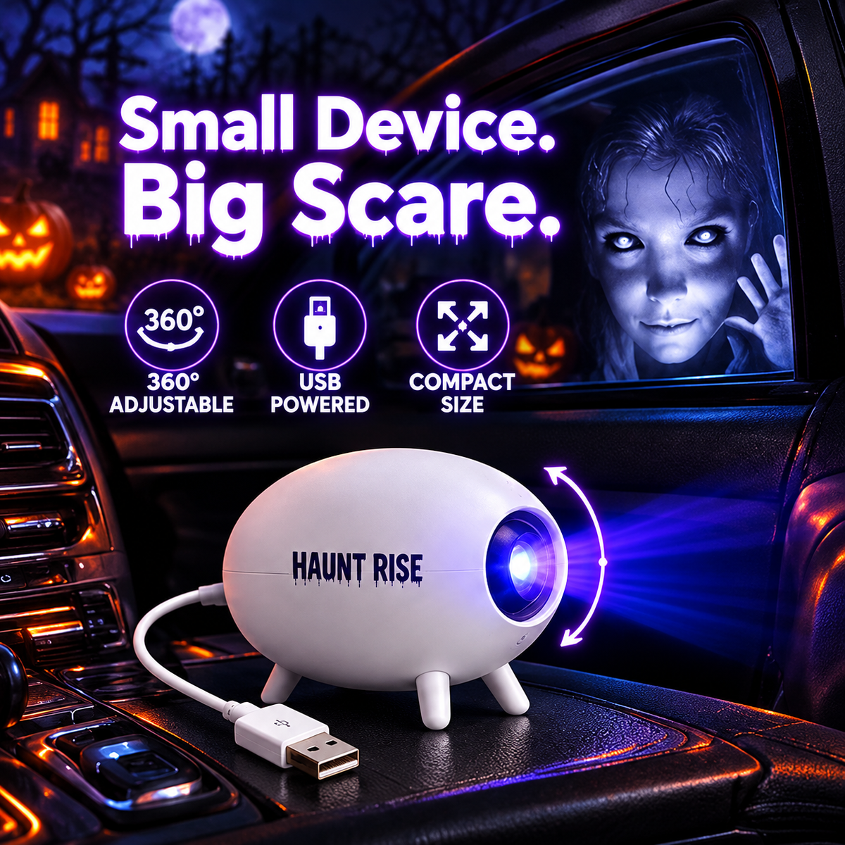 🏅100K+ Sold 🎃 Halloween Window Projector 👻 12 Spooky Films USB Powered Holiday Decor