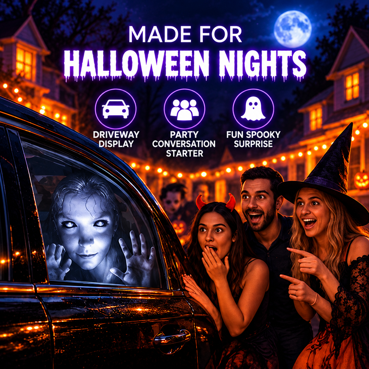 🏅100K+ Sold 🎃 Halloween Window Projector 👻 12 Spooky Films USB Powered Holiday Decor