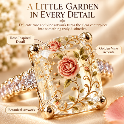 🌹✨ Vintage Rose Statement Ring – Timeless Floral Elegance