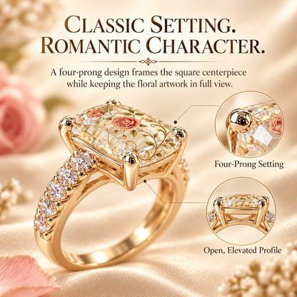 🌹✨ Vintage Rose Statement Ring – Timeless Floral Elegance