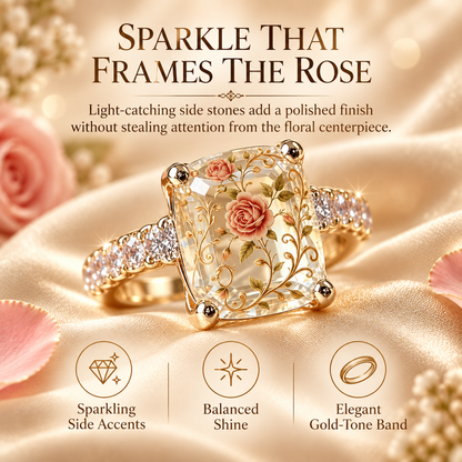 🌹✨ Vintage Rose Statement Ring – Timeless Floral Elegance