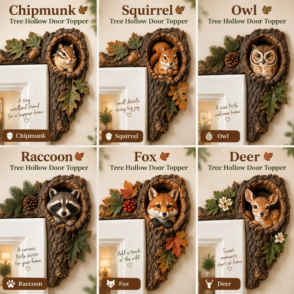 ⏰ 50% OFF TODAY – 🐿️ 3D Woodland Chipmunk Door Accent | Nature-Inspired Home Decor
