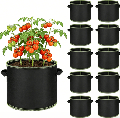 🪴🌱 5-Pack 5 Gallon Grow Bags – Heavy Duty Aeration Fabric Pots with Handles for Vegetables, Flowers & Fruits 🪴