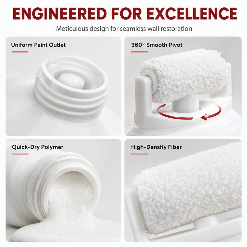 🔥PROMO 50%! Waterproof wall repair paste 🧱 With built-in roller, easy repair without extra tools ✨🖌️