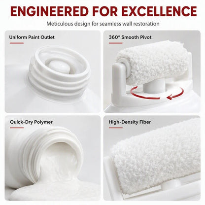 🔥PROMO 50%! Waterproof wall repair paste 🧱 With built-in roller, easy repair without extra tools ✨🖌️