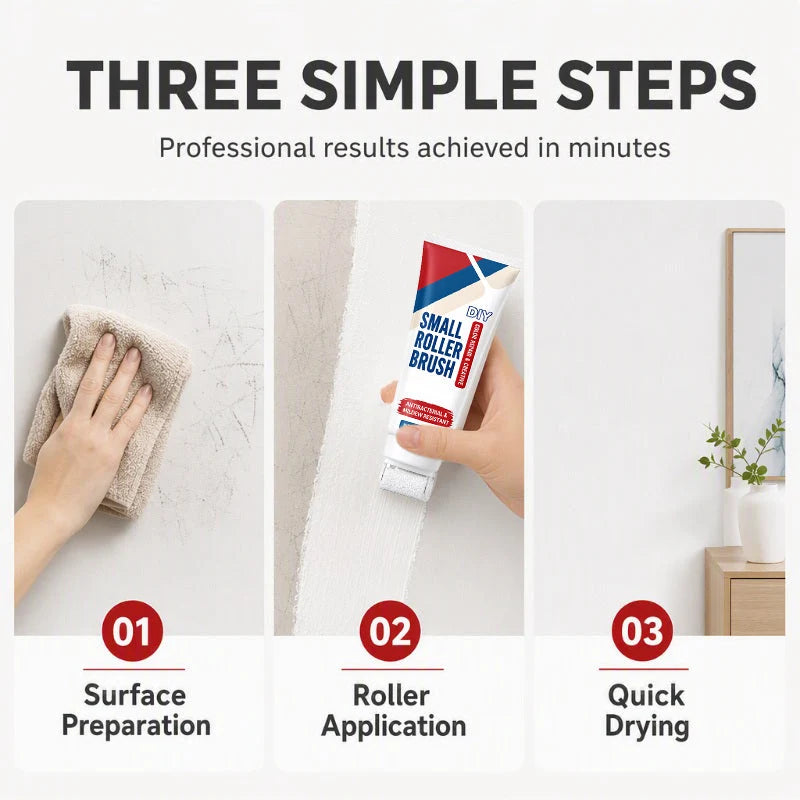 🔥PROMO 50%! Waterproof wall repair paste 🧱 With built-in roller, easy repair without extra tools ✨🖌️