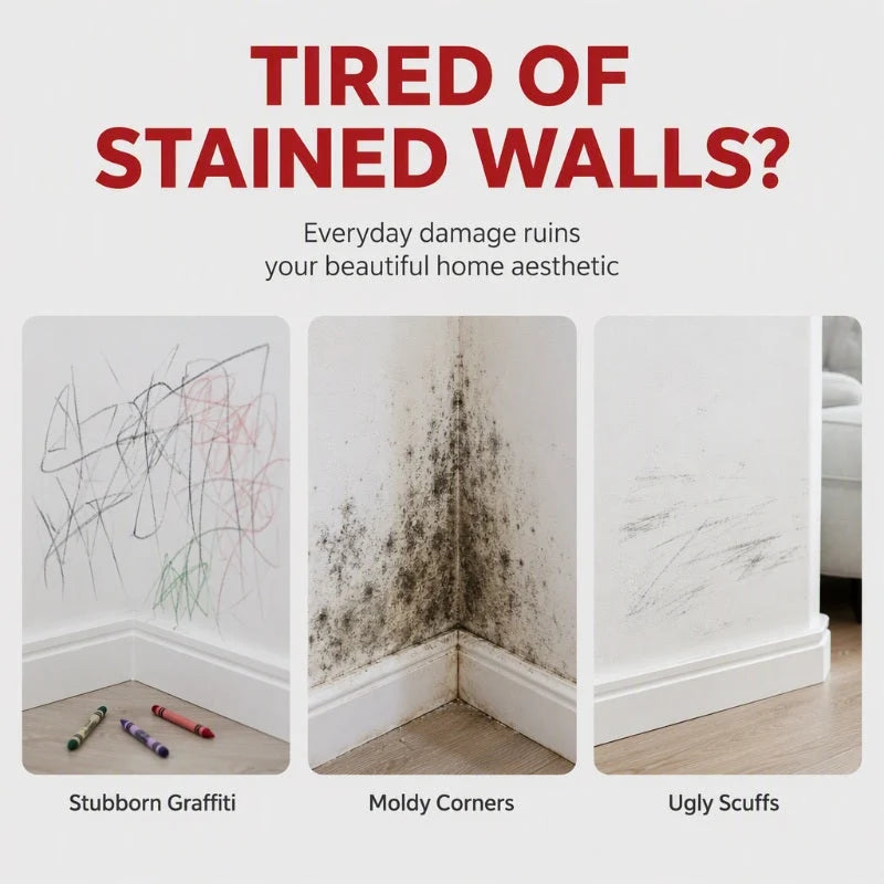 🔥PROMO 50%! Waterproof wall repair paste 🧱 With built-in roller, easy repair without extra tools ✨🖌️