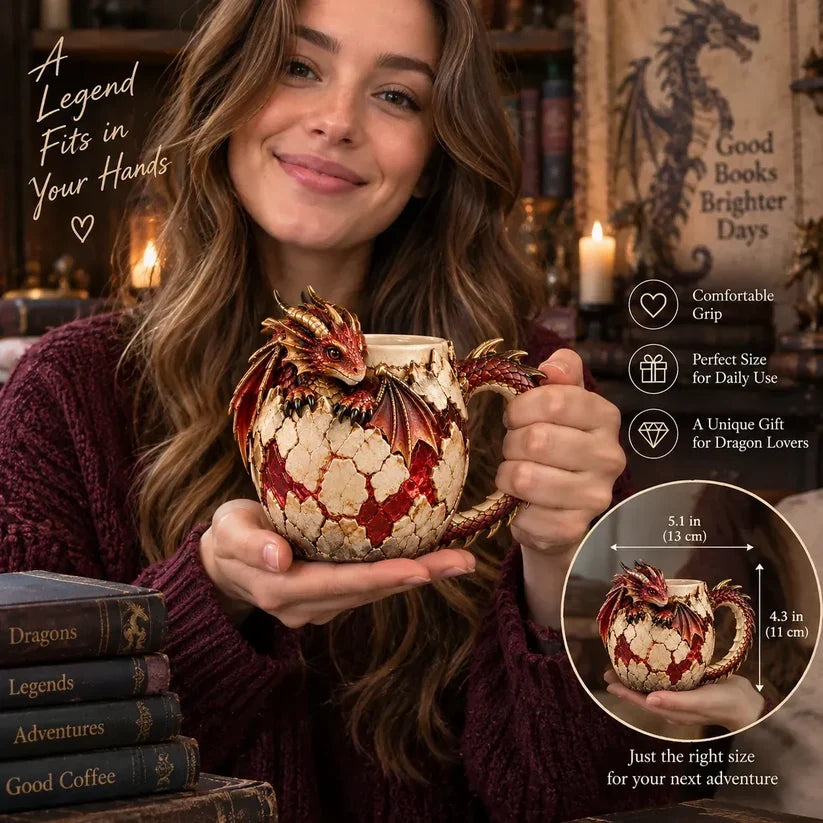 🐉✨ Dragonbound Realms™ Sculpted Dragon Mug Collection | 6 Fantasy Realm Designs with Raised 3D Dragon Details ☕