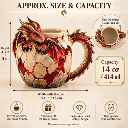 🐉✨ Dragonbound Realms™ Sculpted Dragon Mug Collection | 6 Fantasy Realm Designs with Raised 3D Dragon Details ☕