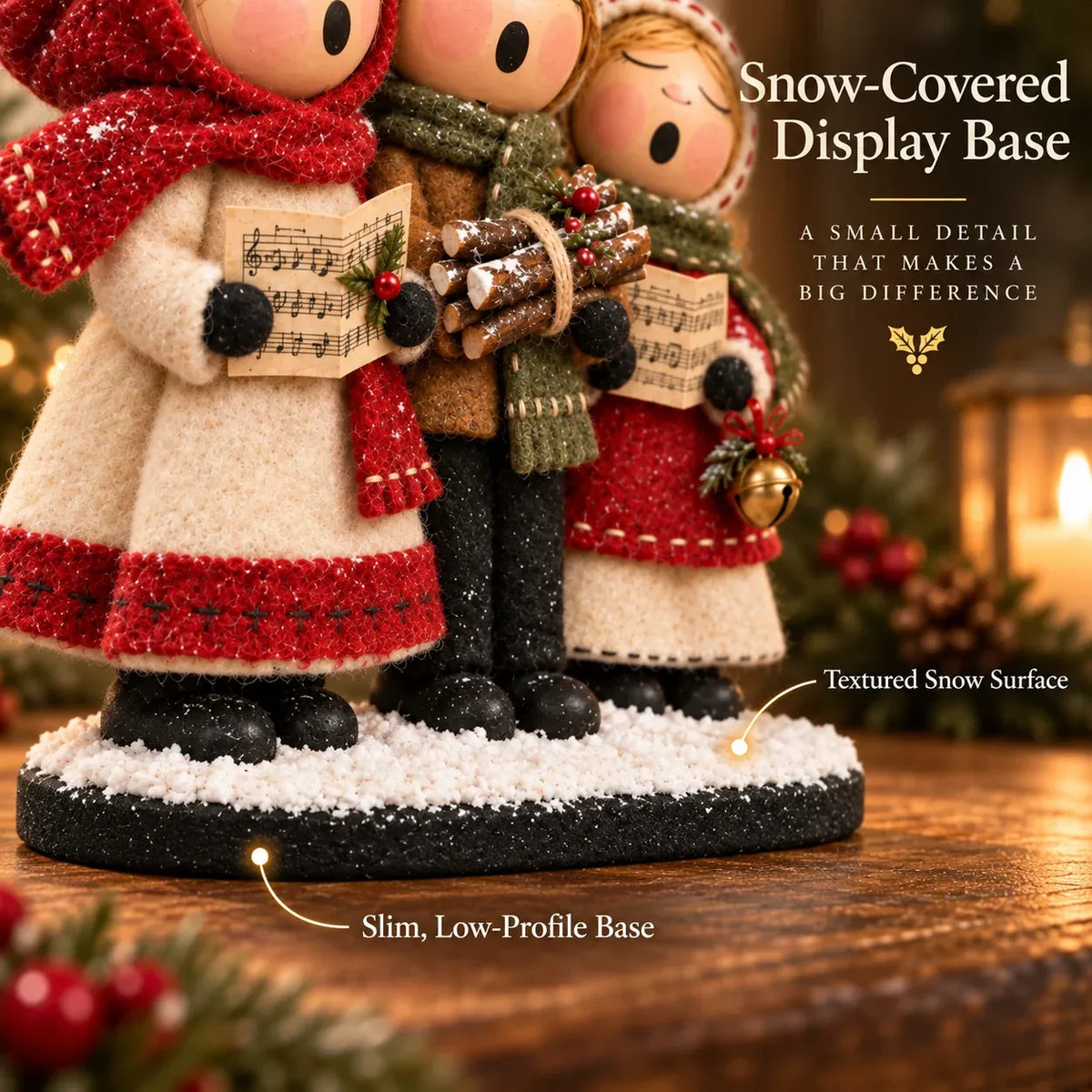 🎄🎶 Vintage Christmas Carolers Trio – Cozy Tabletop Holiday Decor