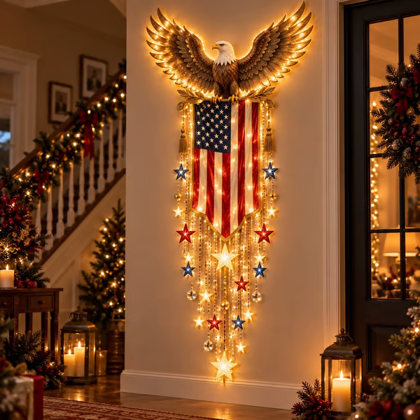 🇺🇸🗽 Liberty 250 Starfall Wall Glow – Patriotic Anniversary Lighted Keepsake