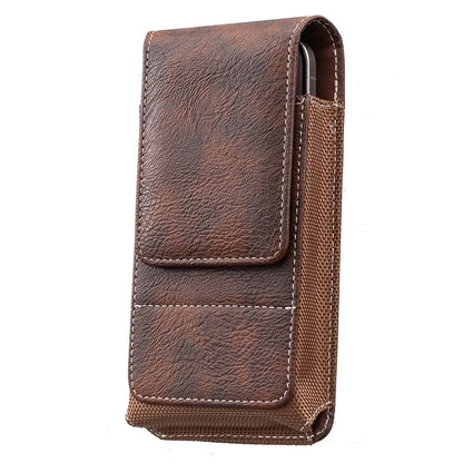 Men’s Waist Phone Pouch with Magnetic Closure, Card Slot & Metal Belt Clip