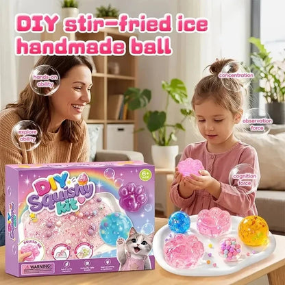 🔥FREE SHIPPING🔥🐾 Kawaii DIY Cat Paw Kit – Super Soft Squishy Craft for Creative & Sensory Fun