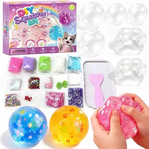 🔥FREE SHIPPING🔥🐾 Kawaii DIY Cat Paw Kit – Super Soft Squishy Craft for Creative & Sensory Fun