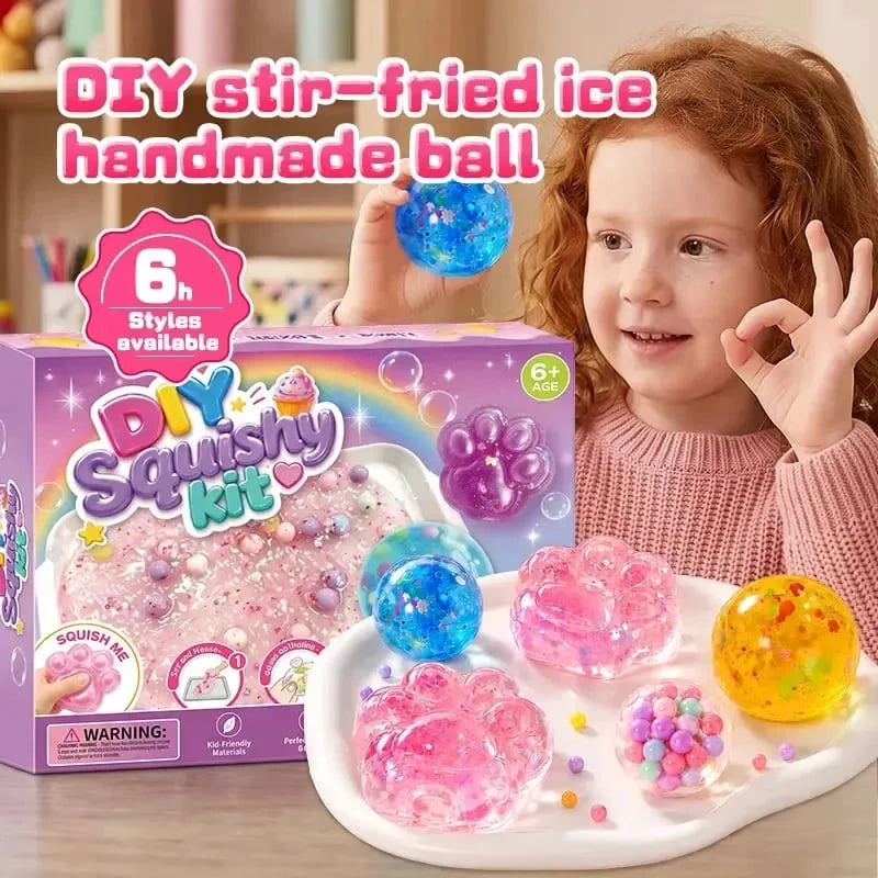 🔥FREE SHIPPING🔥🐾 Kawaii DIY Cat Paw Kit – Super Soft Squishy Craft for Creative & Sensory Fun