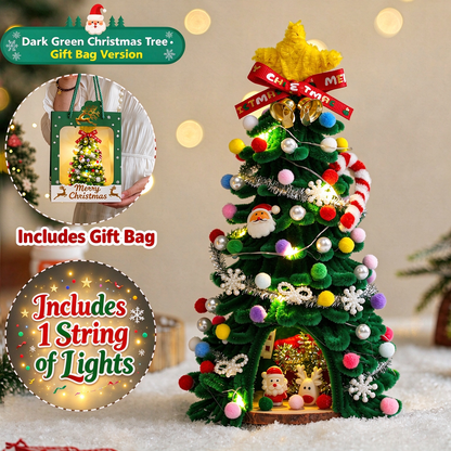 🎄✨DIY Pipe-Cleaner Christmas Tree House Kit with Lights