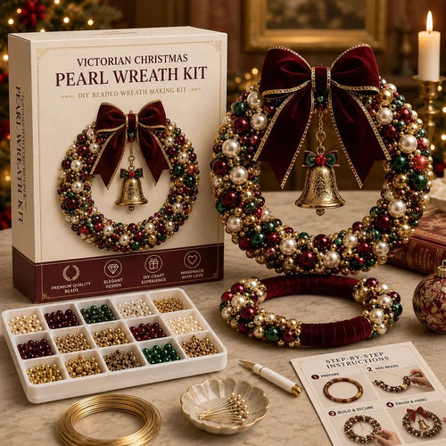 🎄✨ Plymagic DIY Christmas Wreath Pearl Art Kit🎁