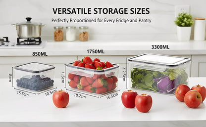 🥗 4-in-1 Fridge Food Storage Container – Keep Groceries Fresh & Organized