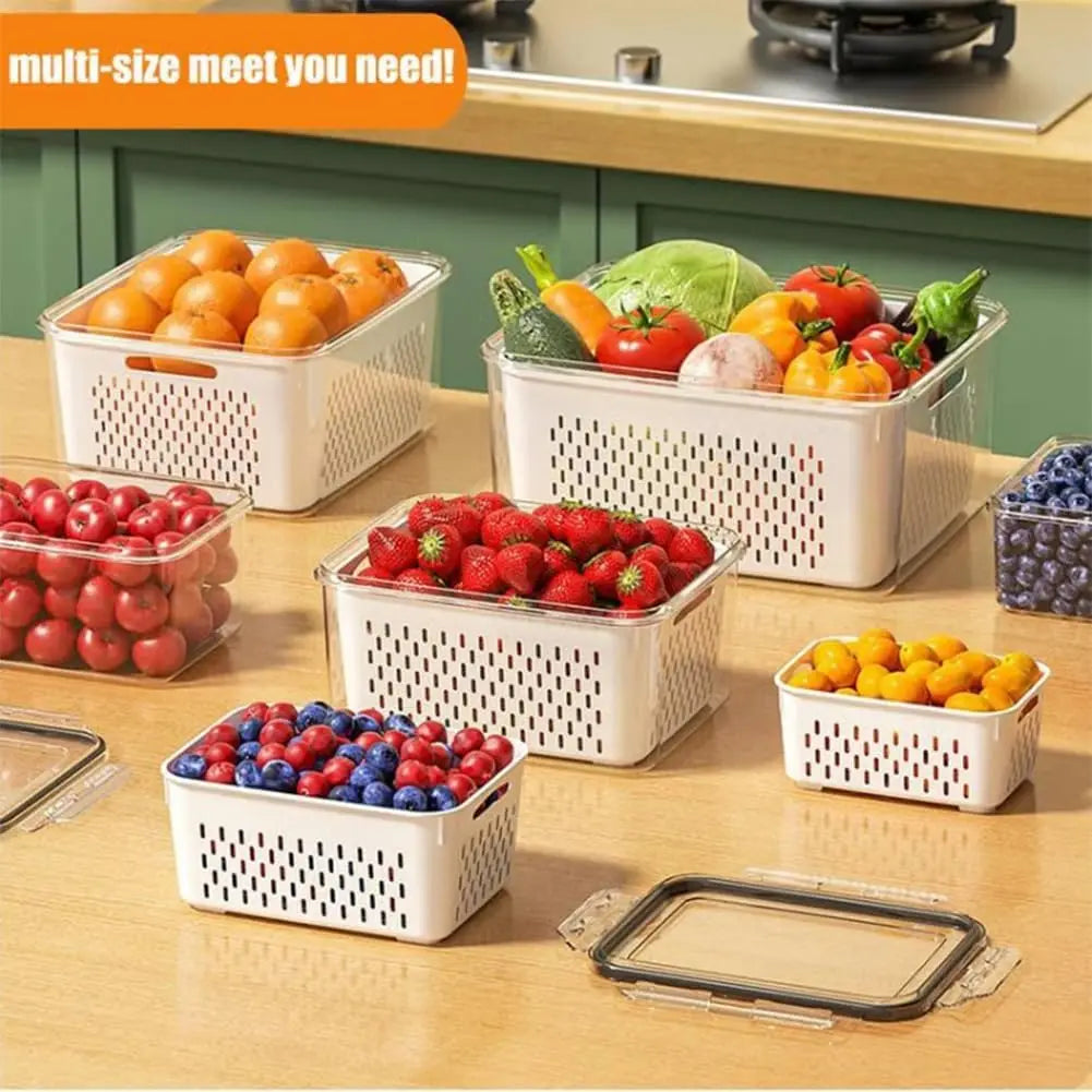 🥗 4-in-1 Fridge Food Storage Container – Keep Groceries Fresh & Organized