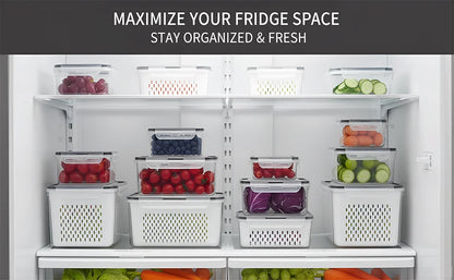 🥗 4-in-1 Fridge Food Storage Container – Keep Groceries Fresh & Organized