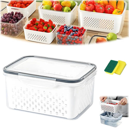 🥗 4-in-1 Fridge Food Storage Container – Keep Groceries Fresh & Organized