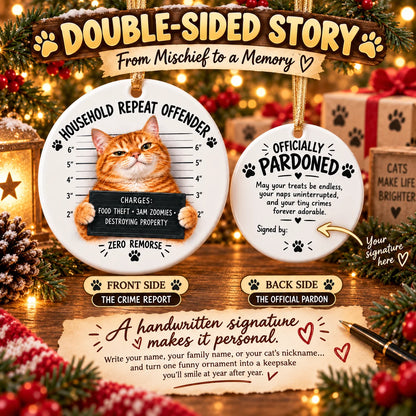 😼 Cat Mugshot Ornament Collection