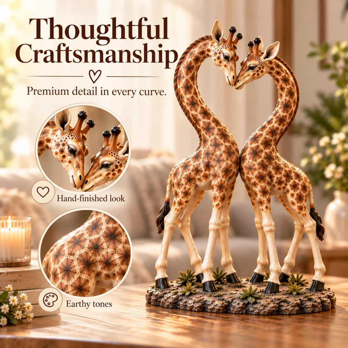 💕🎁better Together – Giraffe Heart Sculpture 🦒♡🦒(✨buy 2 Free Shipping)