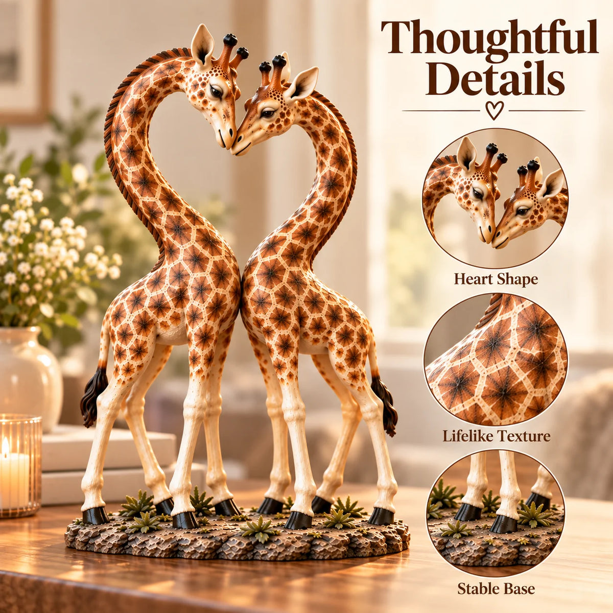 💕🎁better Together – Giraffe Heart Sculpture 🦒♡🦒(✨buy 2 Free Shipping)