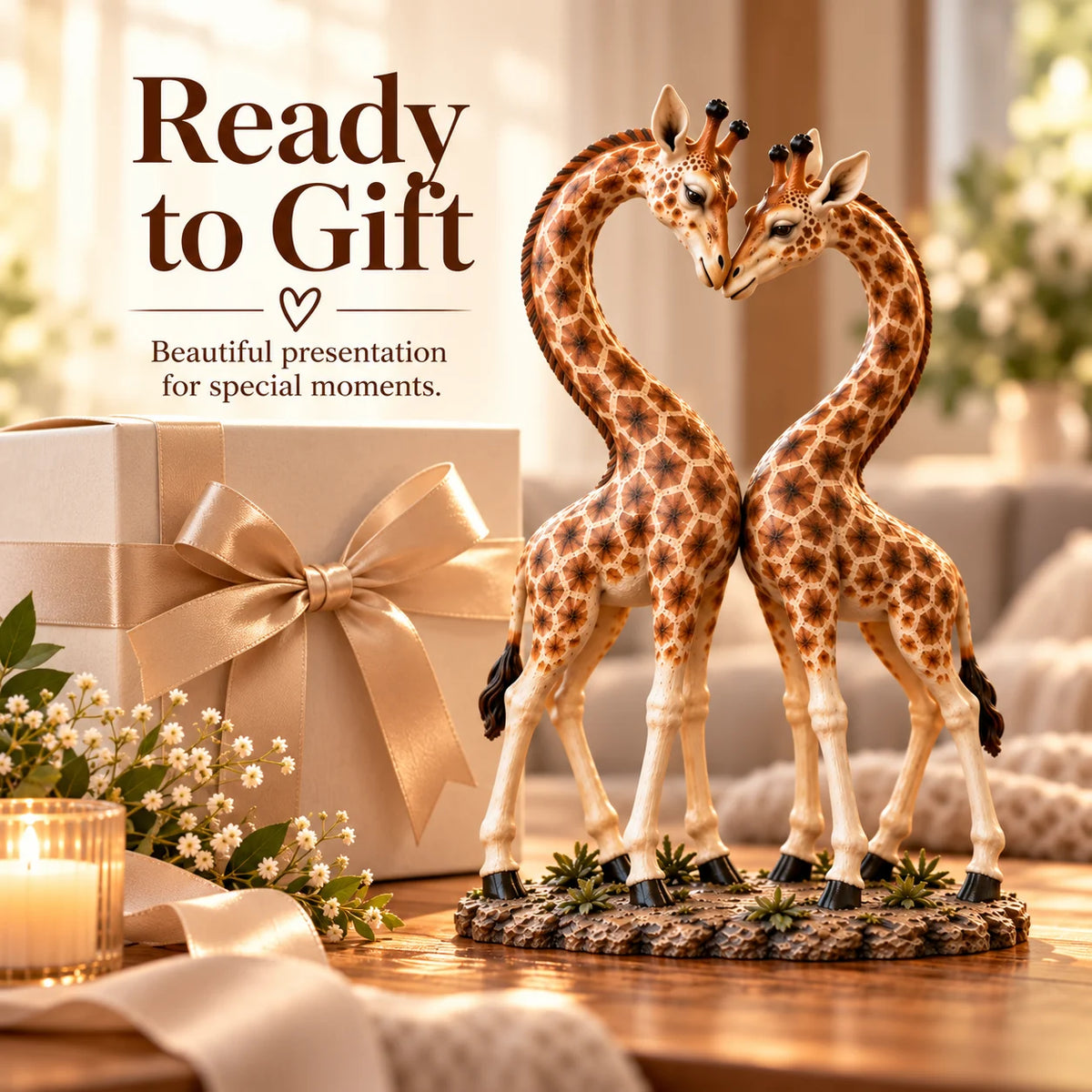 💕🎁better Together – Giraffe Heart Sculpture 🦒♡🦒(✨buy 2 Free Shipping)