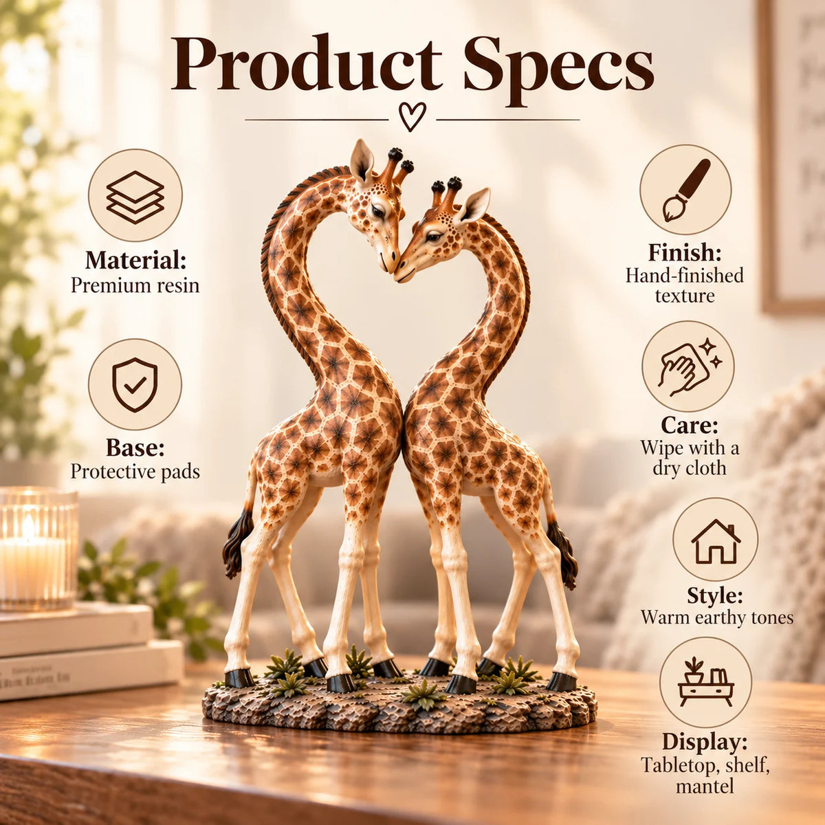 💕🎁better Together – Giraffe Heart Sculpture 🦒♡🦒(✨buy 2 Free Shipping)
