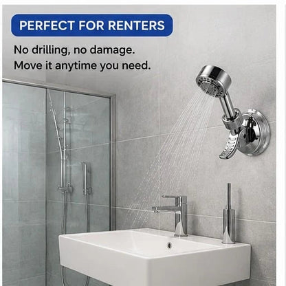 🚿 No-Drill Shower Head Holder – Adjustable Suction Cup Mount