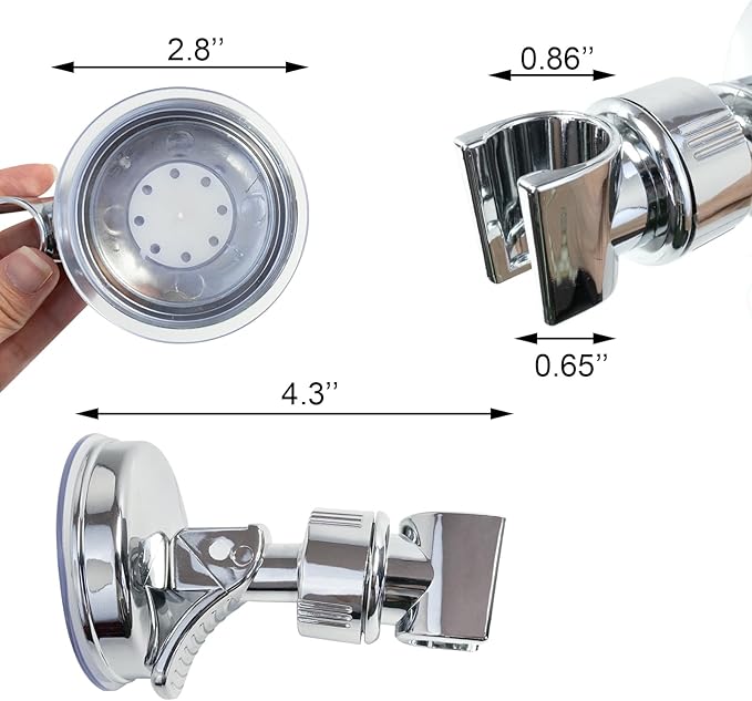 🚿 No-Drill Shower Head Holder – Adjustable Suction Cup Mount