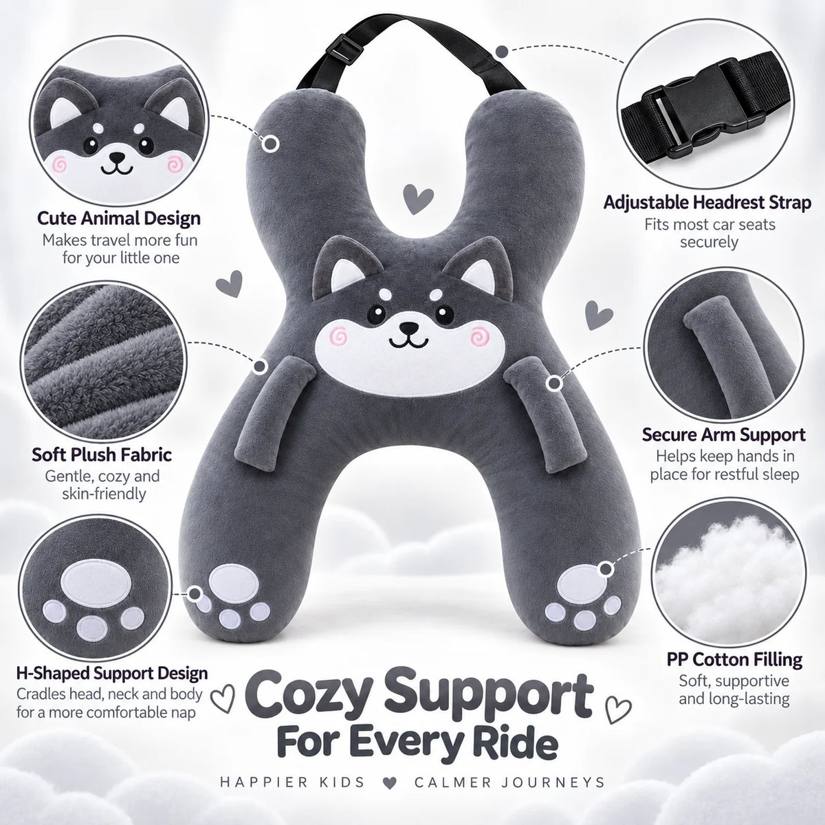 🚗 Limited-time 50% off — Kids car travel sleep support pillow