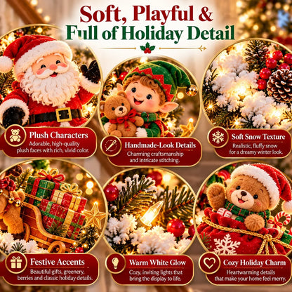 🎅 Santa’s Staircase Workshop™ – Lighted 6-Piece Christmas Stair Railing Decor ⏳