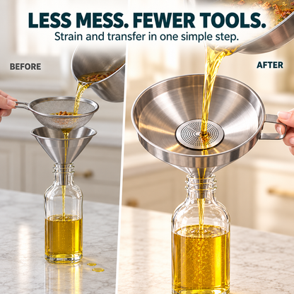 Stainless Steel Kitchen Funnel 🥄 – Easy Pouring & Straining