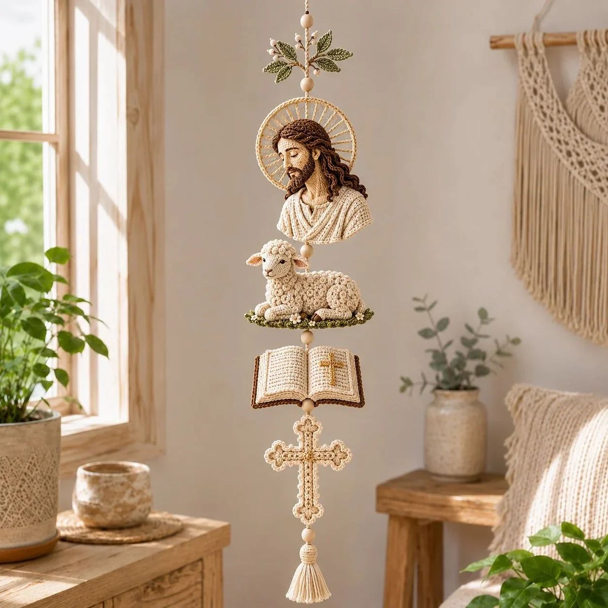 ✝️"Blessed Faith" DIY Crochet Kit – Hanging Decoration
